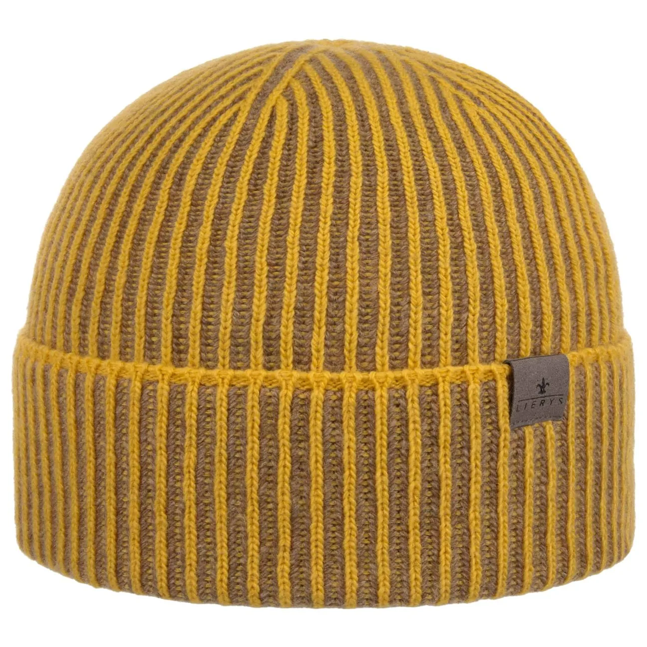 Twotone Wool Beanie Hat with Cuff by - yellow - Size: One Size - Lierys - FashionsVida