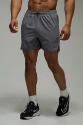 Herren Herren Active Stretch Gewebte Shorts Mit Gummizug-Verstellung 7 Zoll Light Grey Größe 5XL