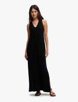 Para mujer. W8012076A Vestido largo tirantes calado (XL), Casual, Algodón, Sin mangas / Tirantes