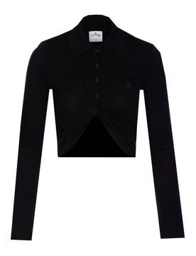 Courreges Twist Pique Crop Polo