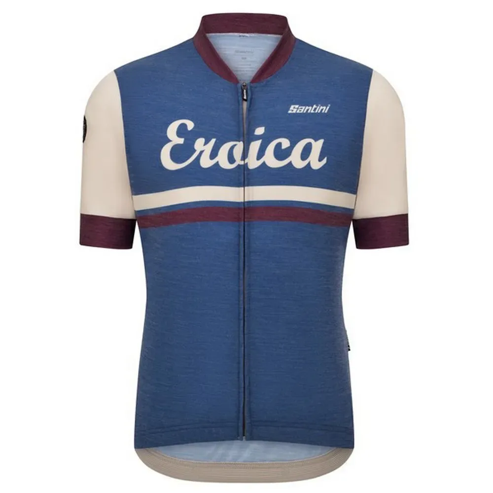 Maglia A Maniche Corte Eroica Iris Avio - Santini - FashionsVida
