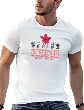 Stranger Kittens T-Shirt t shirts for man graphic tees t shirts for man graphic funny t shirts for man pack white T-shirt - Aliexpress - FashionsVida