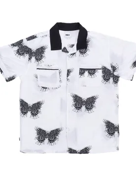 Camicia Manica Corta Uomo Outcome Woven White Multi - OBEY - FashionsVida