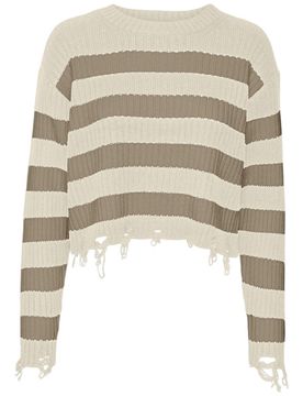 Pullover cropped marrone panna MERCER 10314141