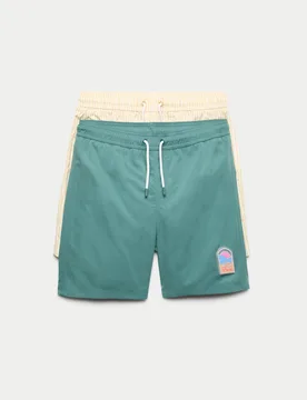 Pack Swim Shorts (6-16 Yrs) Green Mix male - M&S - FashionsVida