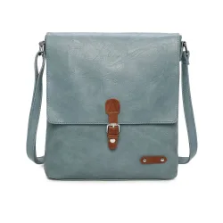 Women's Boho Style Buckle Detail Rommy Crossbody Bag in Blue - Blue - Size: One Size