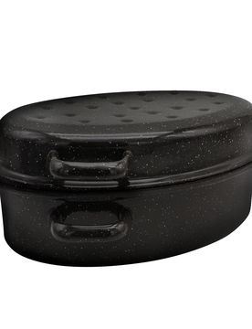 Emaille-Gänsebräter, 10 Liter schwarz