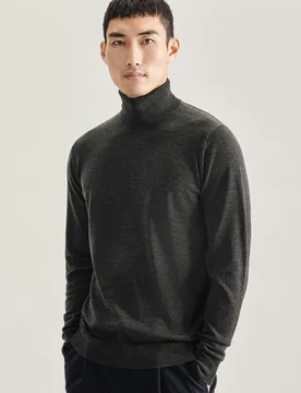 Rollkragen Pullover , Uni Grau S - Seidensticker - FashionsVida