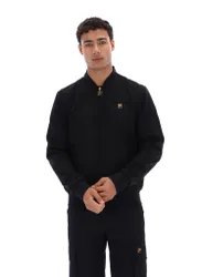 Black Dean Full Zip Faux Suede Jacket - XS
