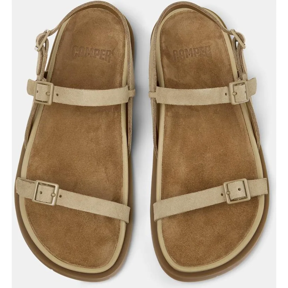 Sandalias planas de mujer de piel lluc sandal - Camper - FashionsVida