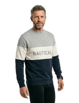 Felpa Rob Grey Melange / Pearl / Dark Navy M