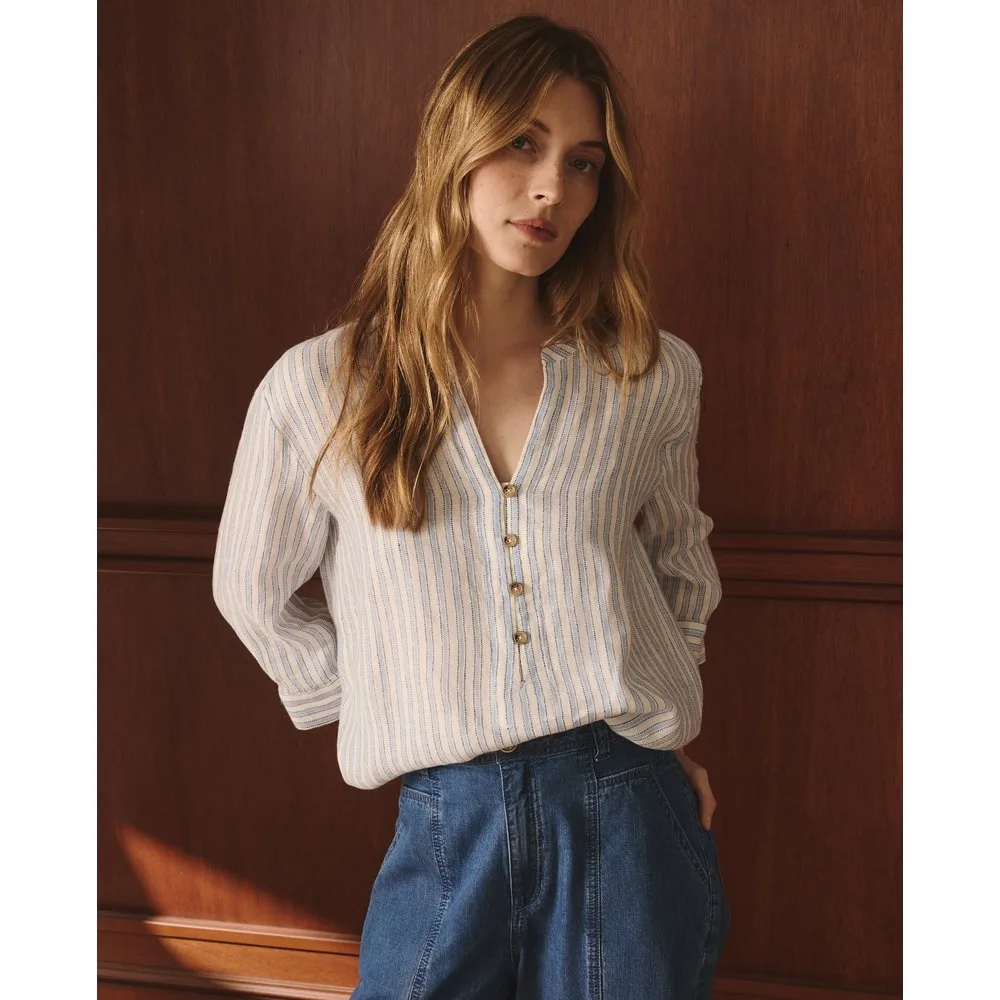 Blusón de lino estampado de mujer - Lloyd's - FashionsVida