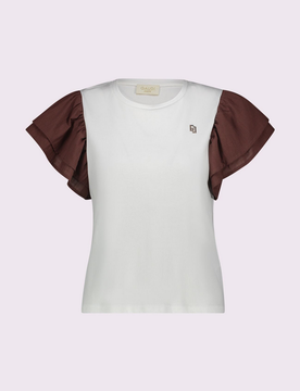 GAUDI t-shirt donna bianco-marrone