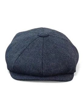 Mens Peaky Blinders Blue Tweed Flat Baker Hat - - Size: XXL - Infinity - FashionsVida