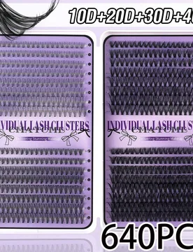 Racimos de pestañas segmentadas con rizo D, con una mezcla de especificaciones (10D–100D) y longitudes; ideal para aplicación DIY en casa y adecua - Shein - FashionsVida