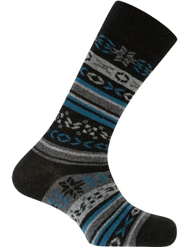 Calcetines de hombre de lambswool con cenefa nórdica en color - Punto Blanco - FashionsVida
