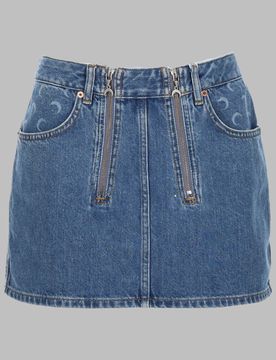 Cotton Mini Skirt with Zip Closure