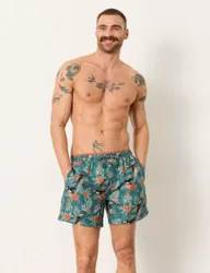 Printed Swim Shorts Teal Mix male