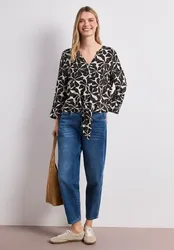 Arm Bluse mit Knotendetail female Schwarz