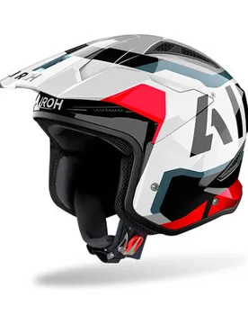 Casco Moto Jet Trial TRR II JUPITER Rosso Lucido taglia S - Airoh - FashionsVida