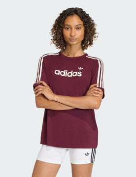 T-SHIRT LINEAR XS Maroon / Maroon / Off White