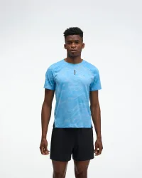 Men's EveryRun Short Sleeve Top in Mineral Blue Prt, Size XS