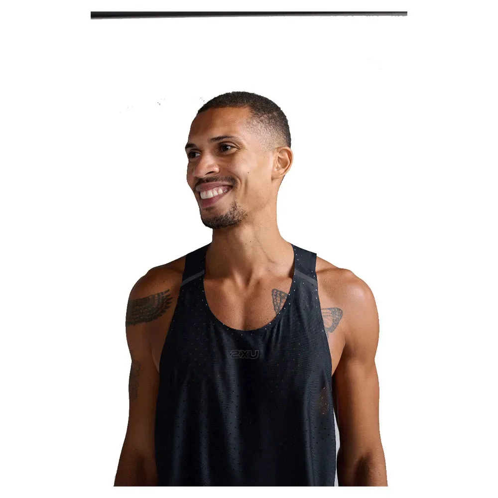 Light Speed React Sleeveless T-shirt Black / Black Reflective M Men - 2XU - FashionsVida