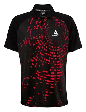 Centrela Short Sleeve Polo Black / Red 152 cm - JOOLA - FashionsVida