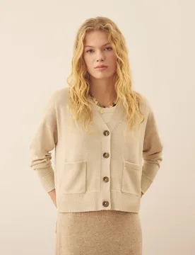Chaqueta de punto perlado de mujer con lúrex - Southern Cotton - FashionsVida