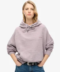 Superdry Damen Überfärbtes Essential Hoodie mit Logo Pink - Größe: 44
