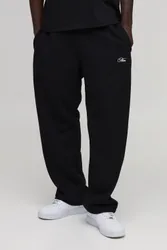 Mens Essential Baggy Man Script Jogger - Black Cotton - Size 2xl