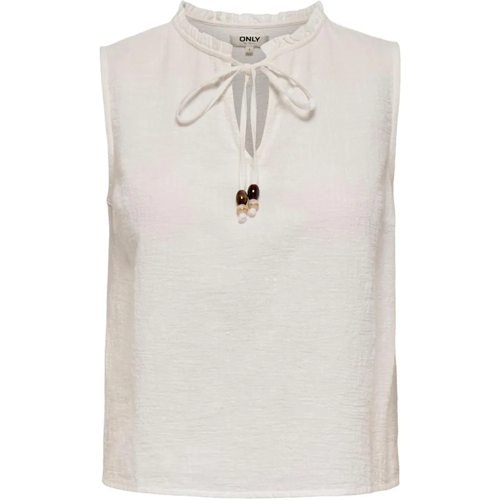 Top de mujer sin mangas con escote cerrado y cierre de cordón - Only - FashionsVida