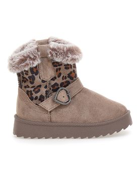 Stivaletti taupe con fantasia leopardata e interno caldo con pelo 1642 29