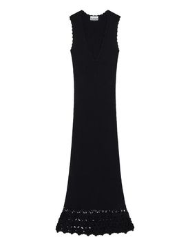 Vestito con scollo a V all'uncinetto