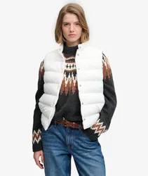 Superdry Damen Gesteppte Weste mit Schmaler Passform White - Größe: 36