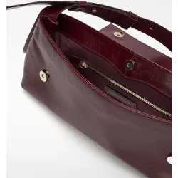 Bolso de hombro de mujer orión de piel con textura craquelada