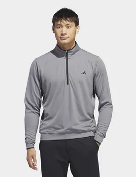 Mens Top Leggero Con Mezza Zip - Grigio, grigio grigio Uomo taglia M - Adidas - FashionsVida