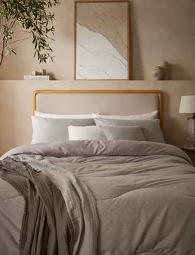 Soft Weave 4.5 Tog Coverless Duvet Set Light Grey - Night Lark - FashionsVida