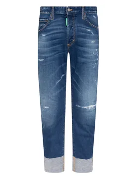 Mens Sailor Style Blue Jeans Cotton - Size 36 (Waist) - Dsquared2 - FashionsVida