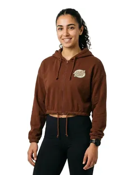 Sweat-shirt à Zip Hood Lined Oval Dot Sepia S