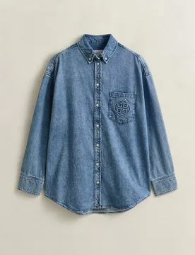 Camisa de mujer vaquera bordada - Gant - FashionsVida