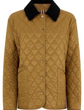 Quilted Jacket with Contrast Collar - Women's