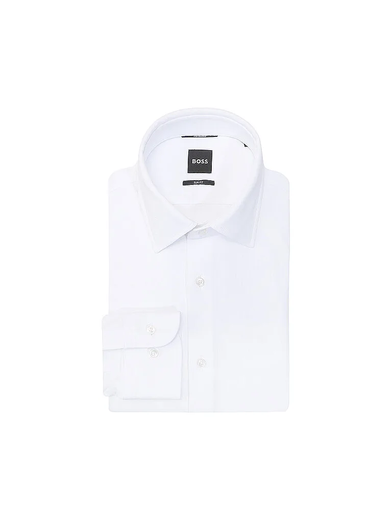 Camisa Slim Fit P-HANK blanco 38 - BOSS - FashionsVida