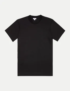 SUNSPEL Boxy Fit T-Shirt Schwarz S - Sunspel - FashionsVida