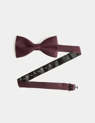 M&S Textured Bow Tie Burgundy male