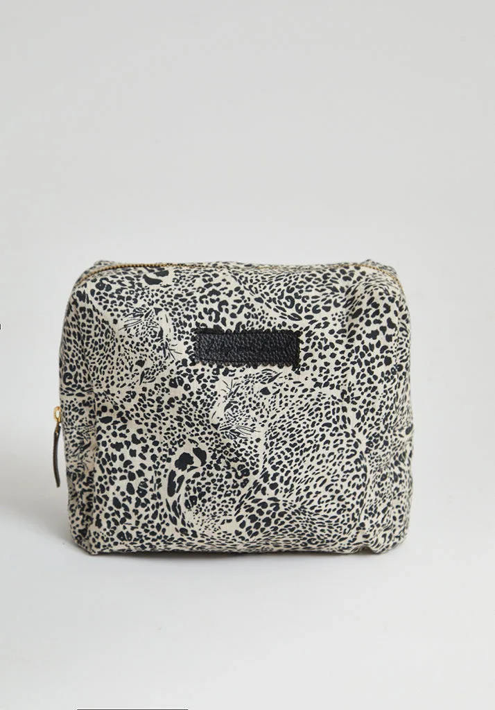 Nola Hidden Leopard Print Wash Bag In Cream - One Size - Lily and Lionel London Limited - FashionsVida