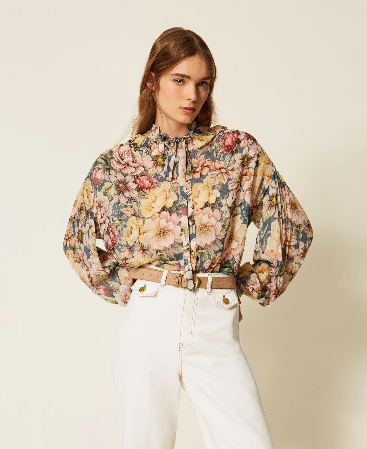 Twinset Chemise en crépon floral - TWINSET - FashionsVida