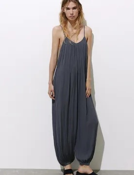 Flowing Strappy Sarouel Jumpsuit (Size: ) - Pull&bear - FashionsVida