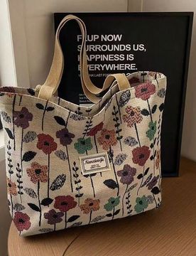 Bolso de hombro de gran capacidad, nueva bolsa de lona tipo tote de , bolso de mano para ir a la clase o para el trabajo