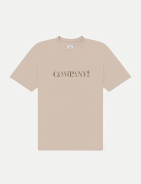 T-Shirt mit Logoprint Beige XL
